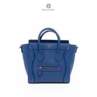 ราคา [ของแท้] CELINE LUGGAGE NANO BLUE CALF GHW มีใบรับประกัน ตรวจสอบได้ทุกใบ ✅ (52550457419)