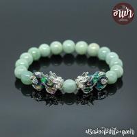 ราคา หินหยกพม่าแท้ 100% สีเขียวอ่อน Jade ขนาด 10 มิล ปี่เซียะเปลี่ยนสีคู่ เจ้าแห่งหินมีค่า เสริมความมั่งคั่งร่ำรวย (2420709455)