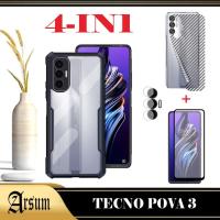 ราคา กรณี TECNO POVA 3 2022 TECNO POVA 2 2022 โปร่งใส Softcase ปลอก POVA 3 2022 TECNO POVA 2 2022 แพคเกจ 4IN1 (42071175339)