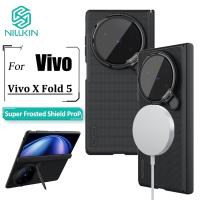 ราคา Nillkin Super Frosted Shield Prop เคสแม่เหล็กสําหรับ vivo X Fold5/X พับ 5 8.03′′′ เปิดเคสกล้อง Flip Mount Ultra Thin Matte PC ป้องกันกันกระแทกฝาหลัง (26839472381)