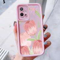 ราคา เคสสำหรับ VIVO Y75 Y55 5G Y55s Y33s Y33e Y30 5G Y52T T1 5G เคสโทรศัพท์ดอกทิวลิปสีชมพูสามสีซิลิโคนกันกระแทก (40754470322)