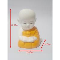 ราคา กระปุกออมสินปูนพลาสเตอร์ กระปุกออมสินเณรน้อย เณรน้อยนั่งสมาธิ ขนาด 17x12x10 ซม. ราคารวมส่ง (20286733933)