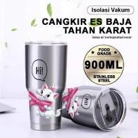 ราคา แมวน่ารัก Marie 900ml เกรดอาหาร 304 แก้วน้ําสแตนเลสรั่วพร้อมถ้วยฟางทนความร้อนและเย็น900BBSP010011 (41617927655)