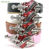 ราคา # Anth แฟชั่น # Goth Y2K Red Heart Arrow Love Hurts Buckle Belt PU Leather Waistband ผู้หญิงผู้ชายแฟชั่นกางเกงยีนส์กางเกงเข็มขัดตกแต่ง. (26769619511)