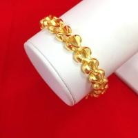 ราคา สร้อยข้อมือทองลายโซ่แบน ยาว 8 นิ้ว หนัก 2 บาท หุ้มเศษทองเยาวราช ทองชุบ ทองปลอม ใส่แทนทองแท้ได้ งานสวย (9834740088)