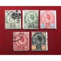 ราคา แสตมป์รัชกาลที่5 ชุด 3 พระพักตร์ข้าง พ.ศ2442 จำนวน 5 ดวง (16844784323)