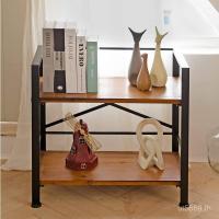 ราคา ชั้นวางโต๊ะเก็บของ Simple Multi-Layer ด้านข้างตาราง Rack Entry เหล็กผสมเหล็กโต๊ะด้านข้างไม้ American Storage Iron Square AMQB (41969237261)