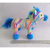 ราคา ตุ๊กตามือสอง ม้าลายสีสายรุ้ง เท้าถ่วง Ganz Rainbow Zebra ขนาด สูง 9" x ยาว 10 นิ้ว ( ไม่รวมหาง ) งาน Ganz (6969795584)