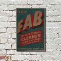 ราคา ภาพโปสเตอร์ไม้ โฆษณาเก่า แฟ๊บ fab (4303574034)