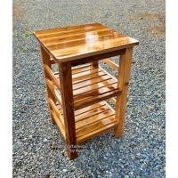 ราคา ชั้นวางของ ชั้นวางเตาแก๊สหัวเดียว ชั้นวางเอนกประสงค์ ปกไม้สักหนาๆ ขาใหญ่แข็งแรง (43505752884)