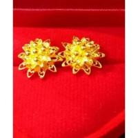 ราคา ต่างหูดอกพิกุลหุ้มทองแท้ 96.5% (12439269052)