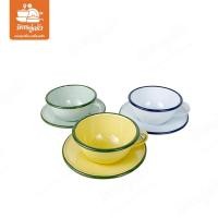 ราคา ชุดแก้วน้ำหูเคลือบอีนาเมล สีสันสดใส ตรากระต่าย (12079920844)