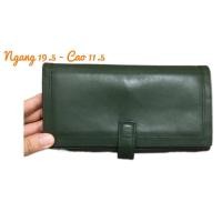 ราคา [การเลือก] กระเป๋าสตางค์ใบยาวแฟชั่นสตรีมีปลอกพับหนังแท้มีช่องสีเขียวหลายช่อง (29890331493)