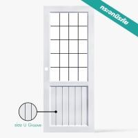 ราคา ประตู UPVC ภายใน กระจก ECO-DOOR S1 80X200CM ขาว(เจาะ) (25275871864)