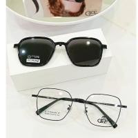 ราคา กรอบแว่นสายตา GEZE Clip-On รุ่น 86009 - C1 เต็มกรอบสีดำ วัสดุ Titanium คลิปออนเลนส์กันแดดPolarized (21053774665)
