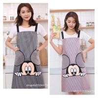 ราคา ผ้ากันเปื้อนผ้ากันเปื้อนกันน้ำพร้อมผ้าเช็ดมือ มีกระเป๋า2 ข้างลายมิกกี้เมาส์ Cooking ApronMickey Mouse (12701959861)