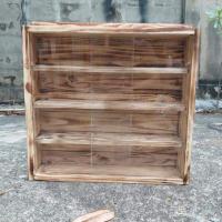 ราคา ตู้โชว์ไม้สนบานกระจก (2308888587)