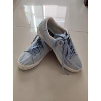 ราคา รองเท้าผ้าใบ สีฟ้าอ่อน Polo วินเทจ ของแท้ พื้นยางแน่นๆ (23686776292)