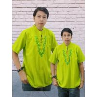 ราคา เสื้อผ้าฝ้ายคอจีนปักลายไทยสีเขียวตองอ่อนอก 42 นิ้ว (19083212361)