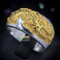 ราคา แหวนมังกร 2 กษัตริย์ แหวนเงินแท้ 92.5% ชุบทอง+ทองคำขาว แหวนเกลี้ยง YTG-6310 (4336324992)