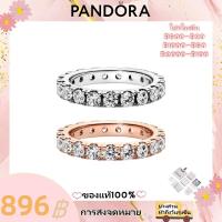 ราคา ♞【Pandora】ของแท้ 100 %จัดส่งสายฟ้า-925แหวนเงิน เพชร-Sparkling Gem Eternity Ring-ชุดของขวัญ-คุณผู้หญ (44118123941)