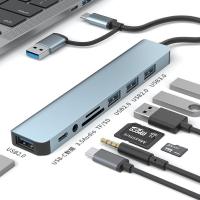 ราคา 2in1 Usb3.0 ประเภท c Hub 8 พอร์ตขยาย Dock Sd Tf เครื่องอ่านการ์ด 3.5 มม.Usb-c Usb Splitterสําหรับเดสก์ท็อปแล็ปท็อปแท็บเล็ตโทรศัพท์มือถือUsb Multi-port Hub (26320021982)