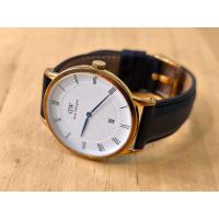 ราคา Daniel wellington มือสอง classic st mawes เรือน Rose gold สายหนังดำ บอกวันที่ได้ (28482122486)