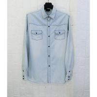 ราคา SAINT LAURENT แท้ อก44 เสื้อเชิ๊ตยีนส์เดนิมแขนยาวคลาสสิกวินเทส (28962270060)