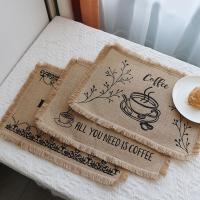 ราคา /แผ่นรองกาแฟสไตล์นอร์ดิก แผ่นรองจานจากปอกระเจา ผ้าลินิน แผ่นกันความร้อนสำหรับโต๊ะอาหาร อุปกรณ์ถ่ายภาพ สี่เหลี่ยม (44061904085)
