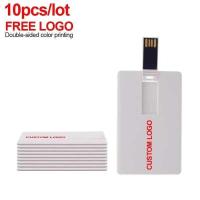 ราคา 10Pcs/Lot White Credit Card Usb2.0 Flash D Pen D 4Gb 8Gb 16Gb 32Gb 64Gb Stick Ds Customize Free (41761191126)