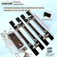 ราคา ชุดมือจับล็อคประตูบ้าน 35 45 60 ซม. สีดํา มือจับประตูบ้านสแตนเลสป้องกันสนิมที่ทนทาน (28732077393)