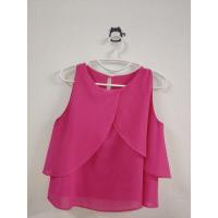 ราคา มือสอง เสื้อแขนกุด เสื้อแฟชั่น สีชมพูบานเย็น ผ้าชีฟอง (42919449779)