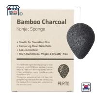 ราคา [PURITO SEOUL] Bamboo Charcoal Konjac Sponge - ร้าน DOKO ( Daily On KOrea ) (25297439067)