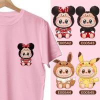 ราคา 拉布衣服 LABUBU MICKEY POKEMON เสื้อยืดผ้าฝ้ายแขนสั้น streetwear E00542 E00543 E00544 E00545 (40615808215)