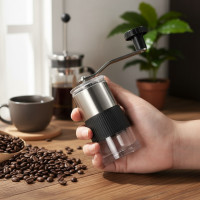 ราคา คู่มือเครื่องบดกาแฟมือหมุน ขนาดเล็ก แกนเซรามิกและสแตนเลส ดีไซน์กะทัดรัด (44375825404)
