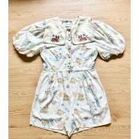 ราคา ใช้โค๊ดลด15-30%ได้นะคะLyn AroundJumpsuit ลายน้อลหมาปักน่ารักกมากๆSize L กระดุมสวยทุกเม็ดคอปกทหารเรือที่น่ารักก (43551428662)