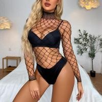 ราคา บอดี้สต็อกกิ้งตาข่าย fishnet สำหรับผู้หญิง แบบเปิดหน้าท้องและไม่มียุบยื่น (26039755049)