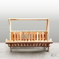 ราคา ที่วางจาน ที่พักจาน ที่คว่ำจาน ไม้สักพับได้ แบบวาง2ฝั่งมีที่หิ้ว ( ไม้ดิบไม่ทำสี ) (5729263177)