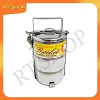 ราคา ปิ่นโตสเตนเลส ปิ่นโตใส่อาหาร 3 ชั้น ตราจรวด ขนาด 10 cm. (23936414593)