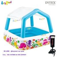 ราคา Intex สระน้ำสี่เหลี่ยมเป่าลม ซันเฉด (1.57x1.57x1.22 ม.) รุ่น 57470 + ที่สูบลมดับเบิ้ลควิ๊ก วัน (2254107410)