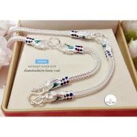 ราคา สร้อยคอเงินแท้92.5% สร้อยเส้นใหญ่ ลายสี่เสา ห้อยพระ 3 องค์ ลงยา น้ำหนัก 2.6 บาททองตัน (งานไทย) : SM0046 (9009403605)