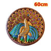 ราคา 60cm ไม้แกะสลัก นกยูง แขวนผนัง ไม้สัก แขวนผนังห้อง ตกแต่งผนัง ของขวัญ ของฝาก แผ่นไม้แกะสลัก (12333531712)