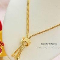 ราคา สร้อยคอทองไมครอน ลายตะกร้อ งานหุ้มทองคำแท้ 5ไม (2597169759)