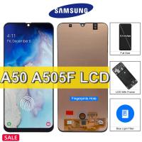 ราคา AMOLED Samsung Galaxy A50 A505F จอแสดงผล LCD พร้อมลายนิ้วมือ, สําหรับ Galaxy A50 หน้าจอสัมผัสเปลี่ยนกรอบ (26938974853)
