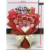 ราคา Kit Kat ของขวัญวันเกิดช่อดอกไม้ช็อคโกแลตพร้อมไฟ LED kit kat bouquet with led lights (22158362856)