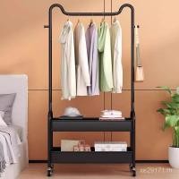 ราคา ชั้นอบแห้งมือถือไม้แขวนเสื้อห้องนั่งเล่นชั้นยาวสองชั้นชั้นวางเสื้อหูแมวเสื้อผ้าที่เรียบง่ายชั้นเก็บในครัวเรือน LJUJ (41824971955)