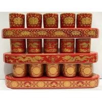 ราคา ถ้วยน้ำชา แก้วน้ำชา ถ้วยน้ำชาไหว้พระ ไหว้พระ ไหว้เจ้า ลายบัว ลายมังกร ลายอักษรจีน (5ใบ) เซรามิก สีแดง (16138748737)