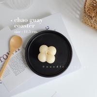 ราคา จานเซรามิค เซรามิค สีดำ จานรองแก้ว พร็อพถ่ายรูป (11221560911)