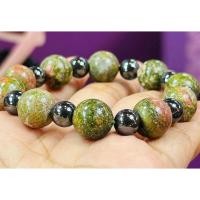 ราคา ัy256กำไลหินนำโชคยูนาไคต์ ขนาด 12มิล+หินเฮมาไทต์ ขนาด 8มิล (25413595354)