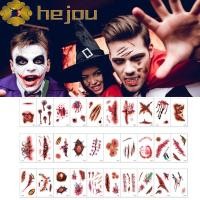 ราคา HEJOU 30 ชิ้นฮาโลวีนแผลสติกเกอร์, Bloody Transfer สติกเกอร์ Tattoo สติกเกอร์, Party Supplies กันน้ําน่ากลัว DIY สักชั่วคราวฮาโลวีน (45200475641)